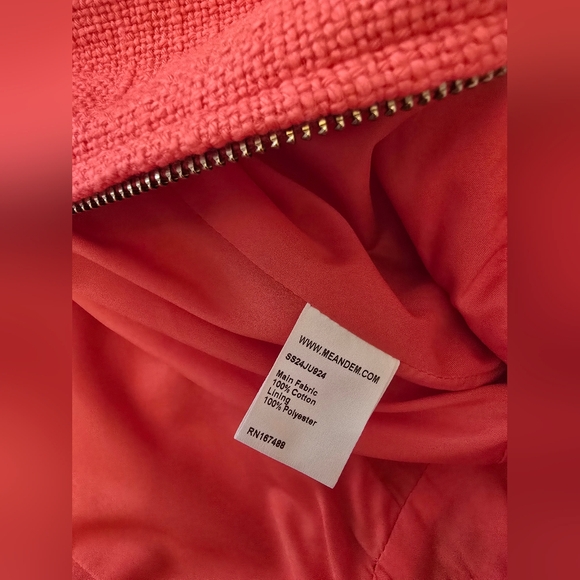 NWT ME+EM Textured Zip-Up Jumpsuit Tulip Red Size 2 - Picture 5 of 16
